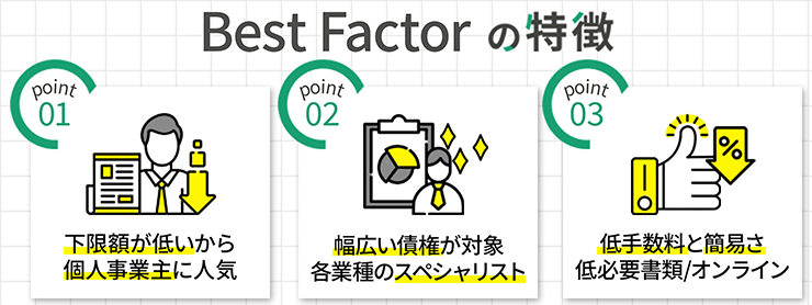 BestFactorのファクタリングサービスの特徴