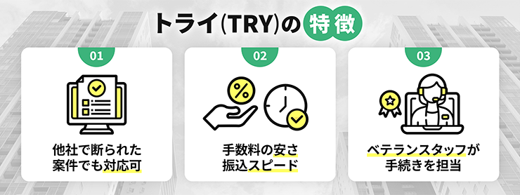 トライのファクタリングサービスの特徴